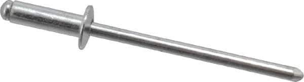 RivetKing - Size 44 Dome Head Aluminum Open End Blind Rivet - Aluminum Mandrel, 0.188" to 1/4" Grip, 1/4" Head Diam, 0.129" to 0.133" Hole Diam, 0.4" Length Under Head, 1/8" Body Diam - All Tool & Supply