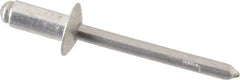 RivetKing - Size 64 Dome Head Aluminum Open End Blind Rivet - Aluminum Mandrel, 0.188" to 1/4" Grip, 3/8" Head Diam, 0.192" to 0.198" Hole Diam, 0.45" Length Under Head, 3/16" Body Diam - All Tool & Supply