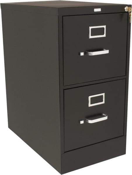 Hon - 15" Wide x 29" High x 25" Deep, 2 Drawer Vertical File with Lock - Steel, Black - All Tool & Supply