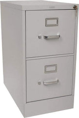 Hon - 15" Wide x 29" High x 25" Deep, 2 Drawer Vertical File with Lock - Steel, Light Gray - All Tool & Supply