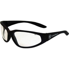 Smith & Wesson - Clear Lenses, Framed Safety Glasses - Scratch Resistant, Black Plastic Frame, Size Universal, Wrap Around - All Tool & Supply