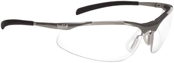 bolle SAFETY - Clear Lenses, Framed Safety Glasses - Anti-Fog, Scratch Resistant, Silver Frame - All Tool & Supply