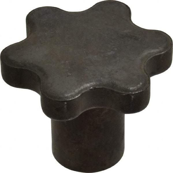 Made in USA - 2" Head Diam, 6 Point Scalloped Knob - 3/8-16 Hole, Steel - All Tool & Supply