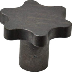 Made in USA - 2-1/2" Head Diam, 6 Point Scalloped Knob - 1/2-13 Hole, Steel - All Tool & Supply