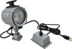 Electrix - 4 NEMA Rated, 12 VDC, 55 Watt, Spot Machine Light - Direct Mount, 9 Ft. Cord, 4-1/2 Inch Light Diameter, Remote Ballast, Gray - All Tool & Supply