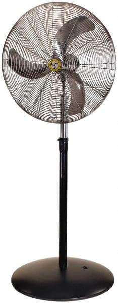 Airmaster - 24" Blade, 5,588 Max CFM, Single Phase Non-Oscillating Pedestal Fan - 2.5 Amps, 115 Volts, 3 Speed - All Tool & Supply