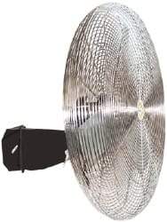 Airmaster - 24" Blade, 5,548 Max CFM, Single Phase Oscillating Wall Mounting Fan - 3.2 Amps, 115 Volts, 3 Speed - All Tool & Supply