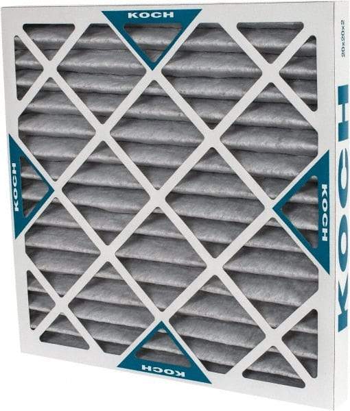 Made in USA - 20" Noml Height x 20" Noml Width x 2" Noml Depth, 70% Capture Efficiency, Wire-Backed Pleated Air Filter - MERV 8, Cotton/Polyester & Activated Carbon, Integrated Beverage Board Frame, 500 Max FPM, 1,400 CFM, For Any Unit - All Tool & Supply