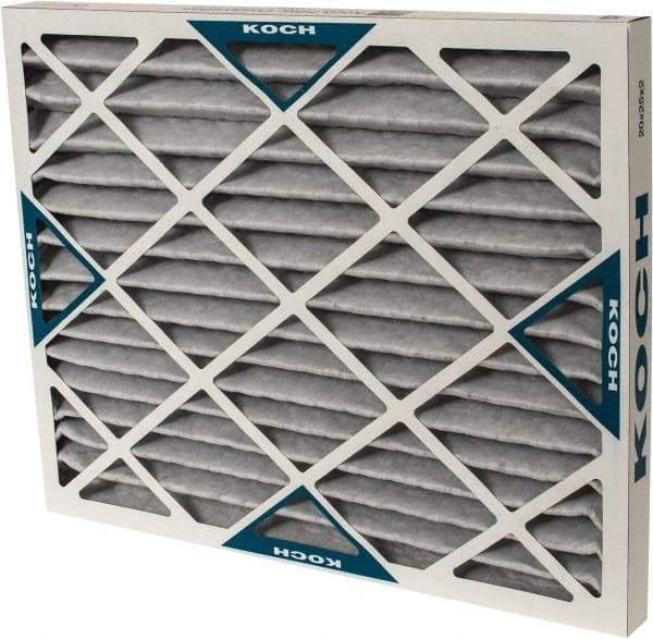 Made in USA - 20" Noml Height x 25" Noml Width x 2" Noml Depth, 70% Capture Efficiency, Wire-Backed Pleated Air Filter - MERV 8, Cotton/Polyester & Activated Carbon, Integrated Beverage Board Frame, 500 Max FPM, 1,740 CFM, For Any Unit - All Tool & Supply