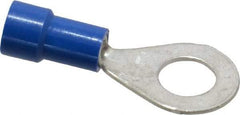 Made in USA - 16-14 AWG Fully Insulated Crimp Connection Circular Ring Terminal - 1/4" Stud, Copper Contact - All Tool & Supply