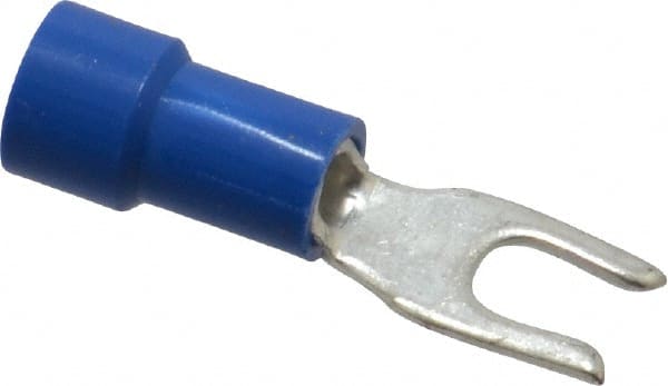 Made in USA - #6 Stud, 16 to 14 AWG Compatible, Fully Insulated, Crimp Connection, Standard Fork Terminal - All Tool & Supply