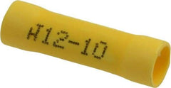 Made in USA - 12 to 10 AWG Compatible, Butt Splice Terminal - Yellow - All Tool & Supply