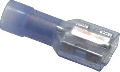 Made in USA - 16 to 14 AWG, Nylon, Fully Insulated, Female Wire Disconnect - 1/4 Inch Wide Tab, Clear - All Tool & Supply