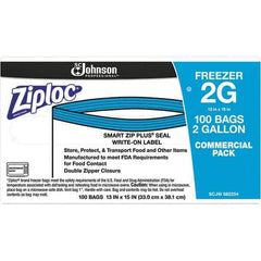 Ziploc - 100 Piece, 2 Gallon Capacity, 13 Inch Long x 15-1/2 Inch Wide, Ziploc Freezer Bag - 2.7 mil Thick, Rectangle Clear Plastic - All Tool & Supply