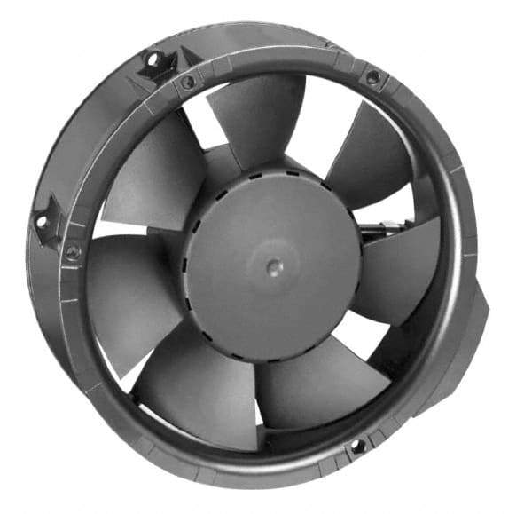 EBM Papst - 48 Volts, DC, 241 CFM, Round Tube Axial Fan - 0.35 Amp Rating, 6.77" High x 6.77" Wide x 2.01" Deep - All Tool & Supply