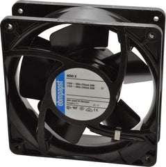 EBM Papst - 115 Volts, AC, 106 CFM, Square Tube Axial Fan - 0.16 Amp Rating, 119mm High x 119mm Wide x 1-1/2" Deep - All Tool & Supply