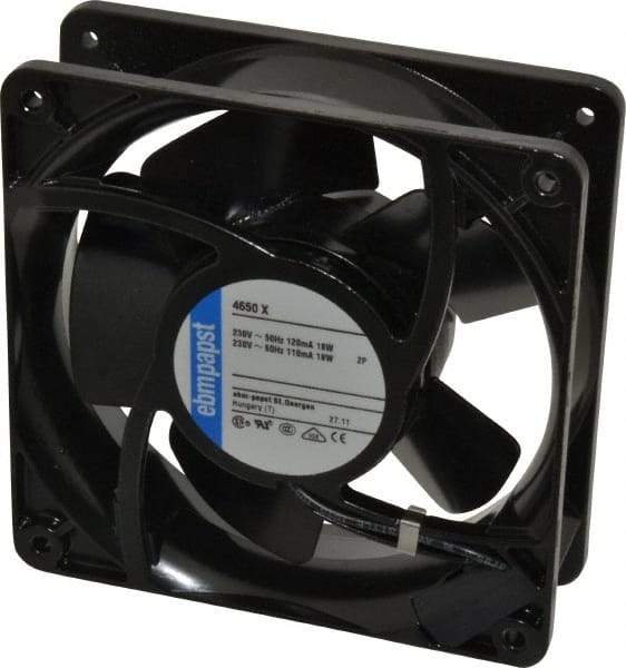 EBM Papst - 230 Volts, AC, 106 CFM, Square Tube Axial Fan - 0.08 Amp Rating, 119mm High x 119mm Wide x 1-1/2" Deep - All Tool & Supply