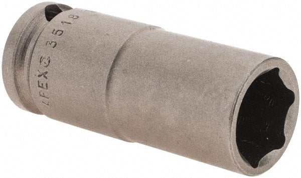 Impact Socket: 0.563″ Socket, Square Drive 6-Point, 2″ OAL