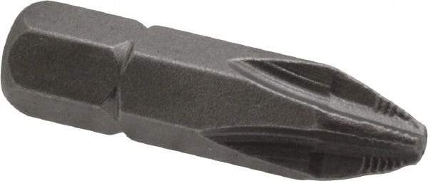 Apex - #2, Hex Drive Phillips ACR Screwdriver Bit - 1/4" Drive, 1" OAL - All Tool & Supply