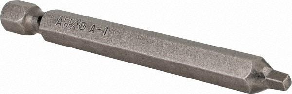 Apex - #1" Square Size Square Recess Bit - 1/4" Hex Drive, 2-3/4" OAL - All Tool & Supply