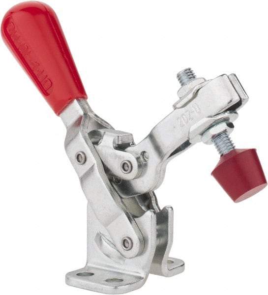 De-Sta-Co - 200 Lb Holding Capacity, Vertical Handle, Manual Hold Down Toggle Clamp - 65° Handle Movement, 105° Bar Opening, U-Bar, Flanged Base, Electro-Plated Zinc, Carbon Steel - All Tool & Supply