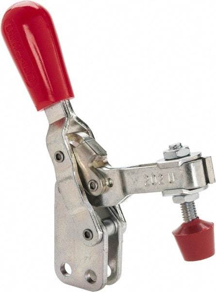 De-Sta-Co - 200 Lb Holding Capacity, Vertical Handle, Manual Hold Down Toggle Clamp - 65° Handle Movement, 105° Bar Opening, U-Bar, Straight Base, Electro-Plated Zinc, Carbon Steel - All Tool & Supply