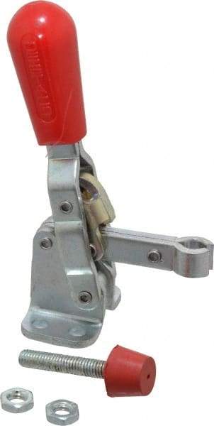 De-Sta-Co - 200 Lb Holding Capacity, Vertical Handle, Manual Hold Down Toggle Clamp - 65° Handle Movement, 105° Bar Opening, U-Bar, Flanged Base, Electro-Plated Zinc, Carbon Steel - All Tool & Supply