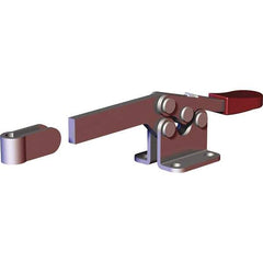 De-Sta-Co - 200 Lb Holding Capacity, Horizontal Handle, Manual Hold Down Toggle Clamp - 78° Handle Movement, 87° Bar Opening, Solid Bar, Flanged Base, Electro-Plated Zinc, Carbon Steel - All Tool & Supply