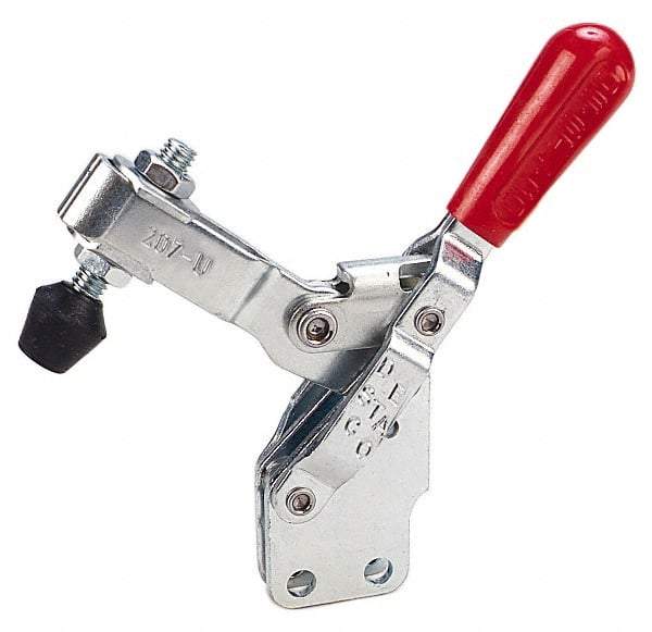 De-Sta-Co - 375 Lb Holding Capacity, Vertical Handle, Manual Hold Down Toggle Clamp - 57° Handle Movement, 99° Bar Opening, U-Bar, Straight Base, Electro-Plated Zinc, Carbon Steel - All Tool & Supply