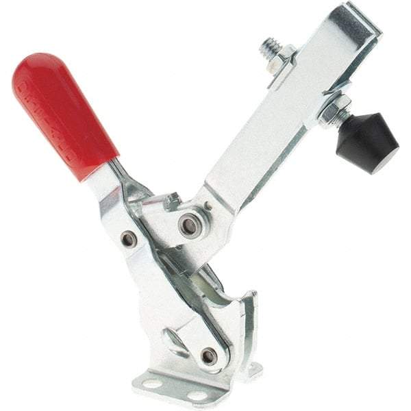 De-Sta-Co - 375 Lb Holding Capacity, Vertical Handle, Manual Hold Down Toggle Clamp - 57° Handle Movement, 99° Bar Opening, U-Bar, Flanged Base, Electro-Plated Zinc, Carbon Steel - All Tool & Supply