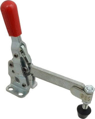 De-Sta-Co - 500 Lb Holding Capacity, Vertical Handle, Manual Hold Down Toggle Clamp - 57° Handle Movement, 99° Bar Opening, Solid Bar, Flanged Base, Electro-Plated Zinc, Carbon Steel - All Tool & Supply