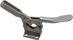 De-Sta-Co - 600 Lb Holding Capacity, Horizontal Handle, Manual Hold Down Toggle Clamp - 70° Handle Movement, 92° Bar Opening, U-Bar, Flanged Base, Electro-Plated Zinc, Stainless Steel - All Tool & Supply