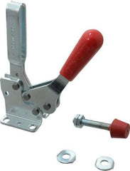 De-Sta-Co - 750 Lb Holding Capacity, Horizontal Handle, Manual Hold Down Toggle Clamp - 59° Handle Movement, 93° Bar Opening, U-Bar, Flanged Base, Electro-Plated Zinc, Carbon Steel - All Tool & Supply