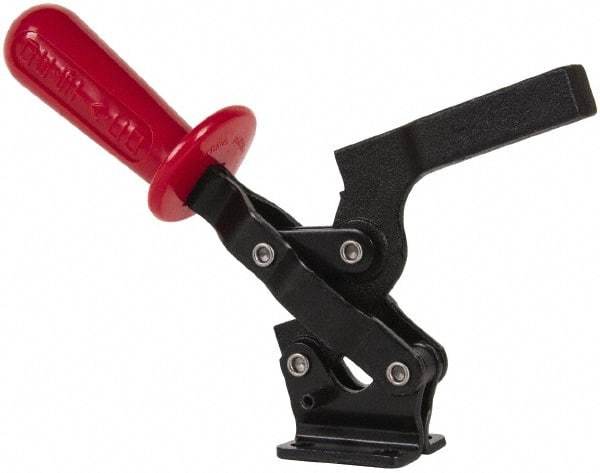 De-Sta-Co - 500 Lb Holding Capacity, Vertical Handle, Manual Hold Down Toggle Clamp - 75° Handle Movement, 90° Bar Opening, Solid Bar, Flanged Base, Electro-Plated Zinc, Carbon Steel - All Tool & Supply