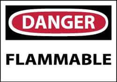 NMC - Danger - Flammable, Pressure Sensitive Vinyl Fire Sign - 5" Wide x 3" High - All Tool & Supply