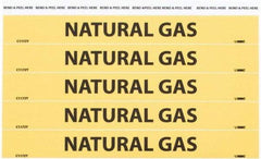 NMC - Pipe Marker with Natural Gas Legend and No Graphic - 3/4 to 1-1/4" Pipe Outside Diam, Black on Yellow - All Tool & Supply