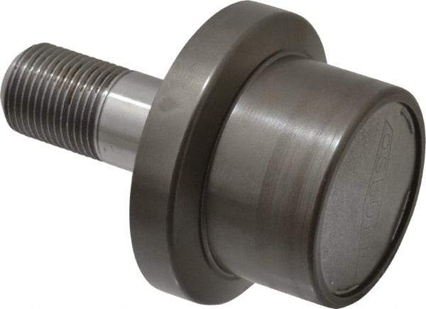 Osborn International - 2" Roller Diam x 1-11/16" Width, 7/8" Stud Diam x 2" Length, Flanged Concentric Stud Load Runner - Steel, 1-1/8" Thread Length, 7/8-14 Thread, 3-11/16" OAL, 1,620 Lb Dynamic Cap - All Tool & Supply