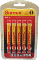 Starrett - 3" Long, 14 Teeth per Inch, Bi-Metal Jig Saw Blade - Toothed Edge, 5/16" Wide x 0.04" Thick, U-Shank, Wavy Tooth Set - All Tool & Supply