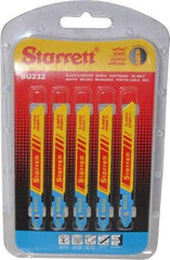 Starrett - 3" Long, 32 Teeth per Inch, Bi-Metal Jig Saw Blade - Toothed Edge, 5/16" Wide x 0.04" Thick, U-Shank, Wavy Tooth Set - All Tool & Supply