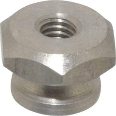 Electro Hardware - #10-32 UNF Thread, Uncoated, Grade 303 Stainless Steel Hex Thumb Nut - 11/32" Overall Height, 1/2" Head Diam - All Tool & Supply