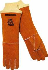 Steiner - Size L Cotton/Foam Lined Cowhide Welding Glove - 18" OAL, Knit Wrist Cuff, Thumb Strap, For General Welding - All Tool & Supply