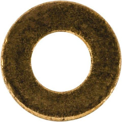 Value Collection - #2 Screw, Brass Standard Flat Washer - 0.099" ID x 0.187" OD, 0.02" Thick, Plain Finish - All Tool & Supply