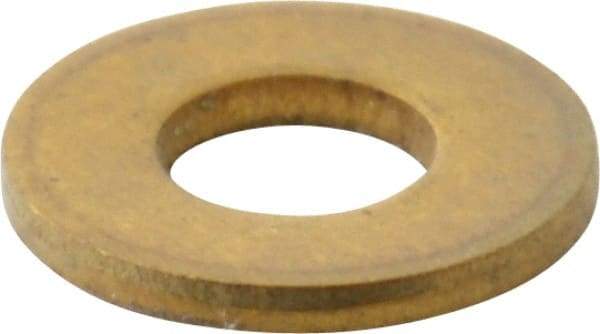 Value Collection - #4 Screw, Brass Standard Flat Washer - 0.12" ID x 0.281" OD, 0.025" Thick, Plain Finish - All Tool & Supply