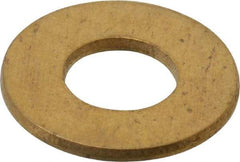 Value Collection - #10 Screw, Brass Standard Flat Washer - 0.2" ID x 0.437" OD, 0.036" Thick, Plain Finish - All Tool & Supply