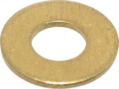 Value Collection - #12 Screw, Brass Standard Flat Washer - 0.228" ID x 1/2" OD, 0.04" Thick, Plain Finish - All Tool & Supply