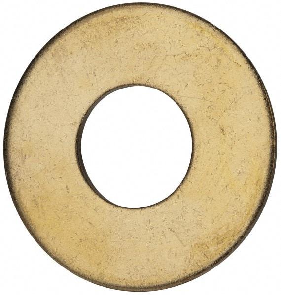 Value Collection - 1" Screw, Brass Standard Flat Washer - 1.062" ID x 2-1/2" OD, 0.144" Thick, Plain Finish - All Tool & Supply