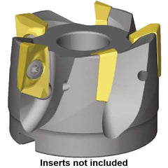 Kennametal - 7 Inserts, 80mm Cut Diam, 27mm Arbor Diam, 14.2mm Max Depth of Cut, Indexable Square-Shoulder Face Mill - 0/90° Lead Angle, 50mm High, ED.T 1404.. Insert Compatibility, Through Coolant, Series Mill 1-14 - All Tool & Supply