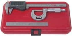 SPI - 3 Piece, Machinist Caliper and Micrometer Tool Kit - 0.0001 Inch Graduation - All Tool & Supply