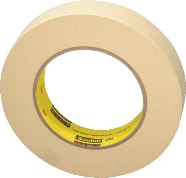 3M - 1" Wide x 60 Yd Long Tan Paper Masking Tape - Series 234, 5.9 mil Thick, 27 In/Lb Tensile Strength - All Tool & Supply