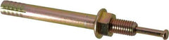 Wej-It - 5/8" Diam, 5/8" Drill, 6" OAL, 1-3/4" Min Embedment Hammer Drive Concrete Anchor - 1018 Iron (Pin)/Steel (Body), Zinc Yellow Dichromate Finish, Hex Nut Head, Hex Drive - All Tool & Supply